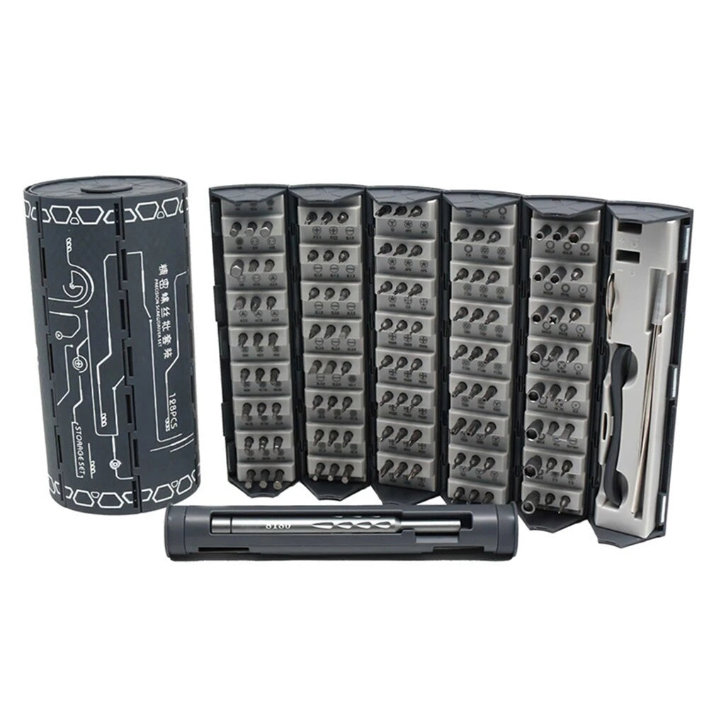 128 in 1 Magnetic Screwdriver Set Repair Toolkit With Storage Box - Complete Precision Toolset - Saif Al Najmi Kw